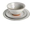 imageGibson Elite Terranea Round Reactive Glaze Terra Cotta Dinnerware Set Service for Four 12pcs TealWhite