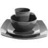 imageGibson Soho Lounge Square Reactive Glaze Dinnerware Set Grey  9755816RM Service for 4 16pcs