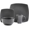 imageGibson Soho Lounge Square Reactive Glaze Dinnerware Set Grey  9755816RM Service for 4 16pcs