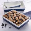 imageMARTHA STEWART 3 Piece Oven to Table Stoneware Bakeware Baking Dish ampamp Casserole Set  Dusty BlueCobalt Blue