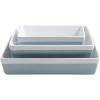 imageMARTHA STEWART 3 Piece Oven to Table Stoneware Bakeware Baking Dish ampamp Casserole Set  Dusty BlueDusty Blue