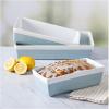 imageMARTHA STEWART 3 Piece Oven to Table Stoneware Bakeware Baking Dish ampamp Casserole Set  Dusty BlueDusty Blue