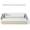 imageMARTHA STEWART 3 Piece Oven to Table Stoneware Bakeware Baking Dish ampamp Casserole Set  Dusty BlueGrey