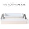 imageMARTHA STEWART 3 Piece Oven to Table Stoneware Bakeware Baking Dish ampamp Casserole Set  Dusty BluePink