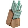 imageMartha Stewart 14 Piece High Carbon Stainless Steel Cutlery Knife Block Set wABS Triple Riveted Forged Handle Ashwood Block  Martha BlueMartha Blue Ashwood Block