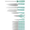 imageMartha Stewart 14 Piece High Carbon Stainless Steel Cutlery Knife Block Set wABS Triple Riveted Forged Handle Ashwood Block  Martha BlueMartha Blue Ashwood Block
