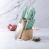 imageMartha Stewart 14 Piece High Carbon Stainless Steel Cutlery Knife Block Set wABS Triple Riveted Forged Handle Ashwood Block  Martha BlueMartha Blue Ashwood Block