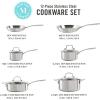 imageMartha Stewart Castelle 10 Piece 188 Stainless Steel Induction Safe Pots and Pans NonToxic Cookware SetStainless Steel