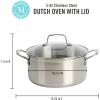 imageMartha Stewart Castelle 5Quart 188 Stainless Steel Induction Safe Dutch Oven Casserole Pot With lid