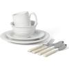 imageMartha Stewart Goodale Vintage Blue Stoneware 16 Piece Dinnerware SetLinen White