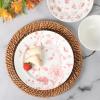 imageMartha Stewart Goodale Vintage Blue Stoneware 16 Piece Dinnerware SetPink Floral