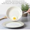 imageMartha Stewart Lockton Premium Nonstick 10 Piece Enamel Heavy Gauge Aluminum Pots and Pans Cookware Set  Martha BlueButter Cream