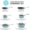 imageMartha Stewart Lockton Premium Nonstick 10 Piece Enamel Heavy Gauge Aluminum Pots and Pans Cookware Set  Martha BlueMartha Blue