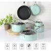 imageMartha Stewart Lockton Premium Nonstick 10 Piece Enamel Heavy Gauge Aluminum Pots and Pans Cookware Set  Martha BlueMartha Blue