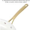imageMartha Stewart Lockton Premium Nonstick PFA Free Ceramic Interior 10 Piece Heavy Gauge Enamel Aluminum Pots and Pans Cookware Set  Linen White wGold HandleLinen w Gold Handle