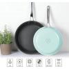 imageMartha Stewart Lockton Premium Nonstick PFA Free Ceramic Interior 10 Piece Heavy Gauge Enamel Aluminum Pots and Pans Cookware Set  Linen White wGold HandleMartha Blue
