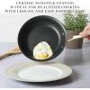 imageMartha Stewart Lockton Premium Nonstick PFA Free Ceramic Interior 10 Piece Heavy Gauge Enamel Aluminum Pots and Pans Cookware Set  Linen White wGold HandleCombo
