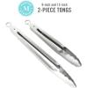 imageMartha Stewart Richburn 2pc 12quot ampamp 9quot Tongs Set  Stainless SteelTong Set 12 and 9
