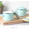 imageMartha Stewart Thayer 64Quart Enamel On Steel Scratch Resistant Dutch Oven wLid  Martha Blue Induction Safe55 Mini Dutch Oven 2Pack