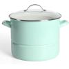 imageMartha Stewart Thayer 8Quart Enamel On Steel Scratch Resistant Stock Pot wLid  Martha BlueMartha Blue