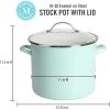 imageMartha Stewart Thayer 8Quart Enamel On Steel Scratch Resistant Stock Pot wLid  Martha BlueMartha Blue