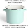 imageMartha Stewart Thayer 8Quart Enamel On Steel Scratch Resistant Stock Pot wLid  Martha BlueMartha Blue