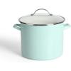 imageMartha Stewart Thayer 8Quart Enamel On Steel Scratch Resistant Stock Pot wLid  Martha BlueMartha Blue