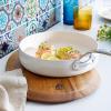 imageOprahs Favorite Things  4Piece HeavyGauge Aluminum Pots and Pans Cookware Set wNonStick NonToxic Ceramic Interior and Ceramic Steamer Insert Oat White