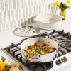 imageOprahs Favorite Things  6QT Triply Stainless Steel Everyday Pan wNonStick NonToxic Ceramic Interior and Ceramic Steamer Insert