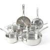 imageMartha Stewart Castelle 10 Piece 188 Stainless Steel Induction Safe Pots and Pans NonToxic Cookware SetStainless Steel