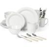 imageMartha Stewart Goodale Vintage Blue Stoneware 16 Piece Dinnerware SetLinen White