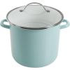 imageMartha Stewart Thayer 8Quart Enamel On Steel Scratch Resistant Stock Pot wLid  Martha BlueMartha Blue