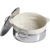 imageOprahs Favorite Things  6QT Triply Stainless Steel Everyday Pan wNonStick NonToxic Ceramic Interior and Ceramic Steamer Insert