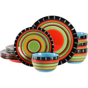 imageGibson Elite Feliz Mesa 16Piece Hand Painted Dinnerware Set Service for 4 16pcFeliz Mesa
