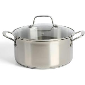 imageMartha Stewart Castelle 5Quart 188 Stainless Steel Induction Safe Dutch Oven Casserole Pot With lid