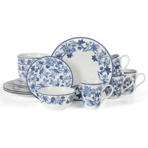 imageMartha Stewart Goodale Vintage Blue Stoneware 16 Piece Dinnerware SetVintage Blue