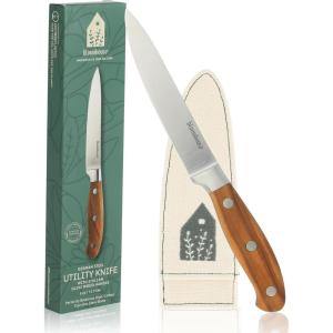 imageOprahs Favorite Things  8 Inch German Steel Chef Knife WItalian Olive Wood Forged HandleBoning Knife  Wood Handle