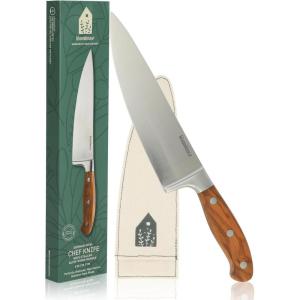 imageOprahs Favorite Things  8 Inch German Steel Chef Knife WItalian Olive Wood Forged HandleChefs Knife  Wood Handle