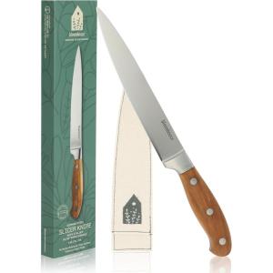 imageOprahs Favorite Things  8 Inch German Steel Chef Knife WItalian Olive Wood Forged HandleSlicer  Wood Handle