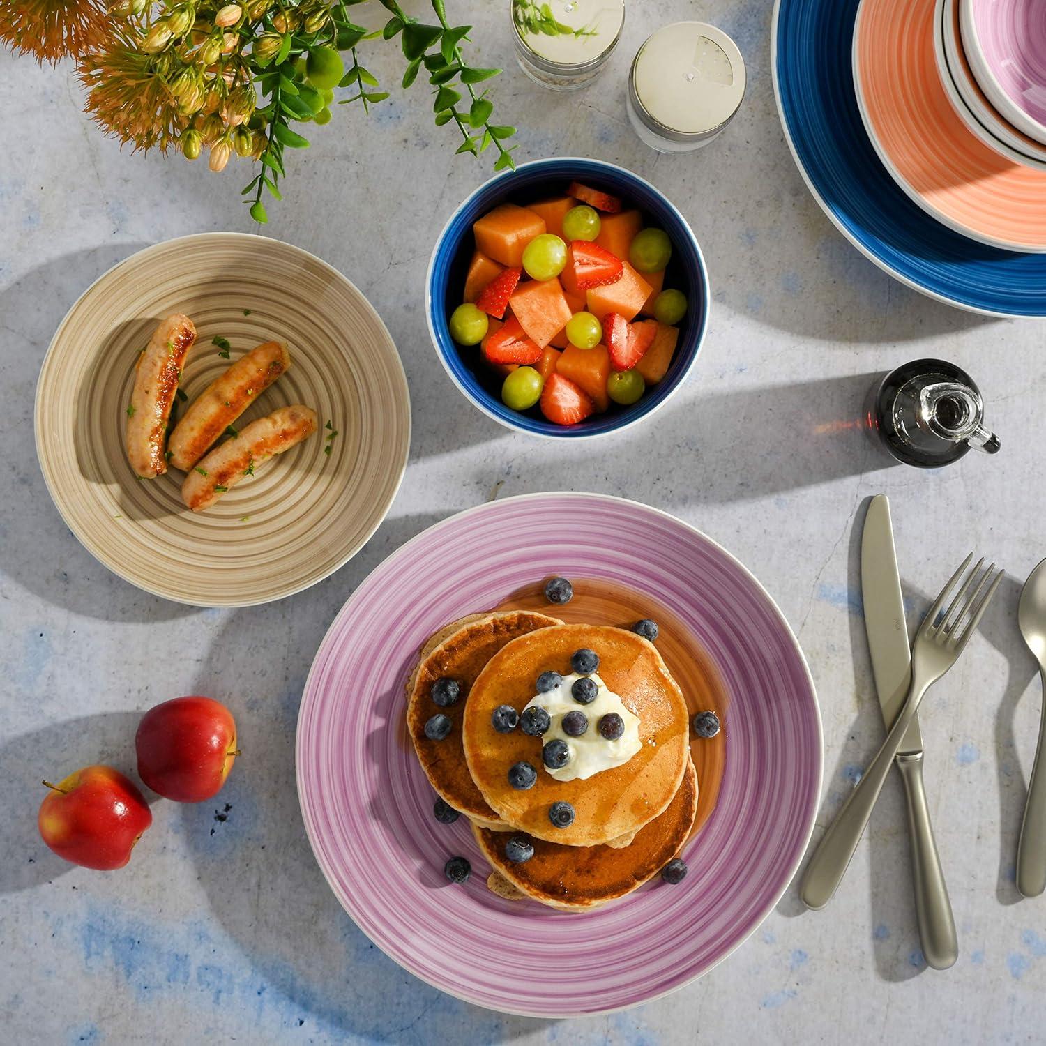 imageGibson Home Vibes Dinnerware Set Service for 4 12pcs Assorted ColorsHand Painted