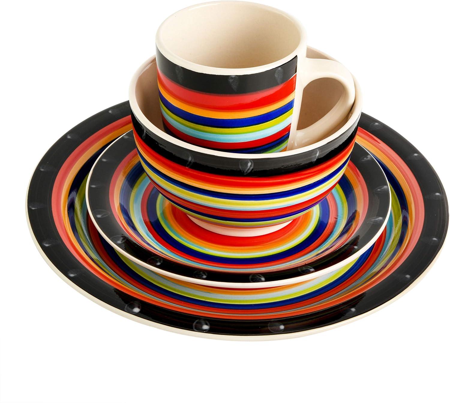 imageGibson Home Vibes Dinnerware Set Service for 4 12pcs Assorted ColorsMulticolor