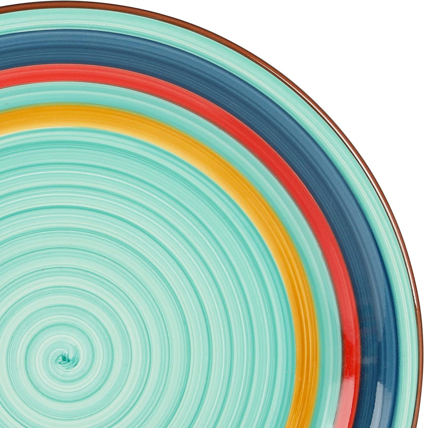 imageGibson Home Vibes Dinnerware Set Service for 4 12pcs Assorted ColorsRainbow Green