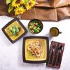 imageGibson Elite Ocean Paradise Square Reactive Glaze Stoneware Dinnerware Set Service for 4 16pcs JadeAmber