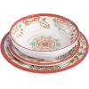 imageGibson Home Mauna Melamine Plastic Dinnerware Set Service for 4 12pcs Brick Floral
