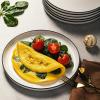 imageGibson Home Oslo 8Piece Porcelain Chip and Scratch Resistant Dinner Plate Set  White wBlack Rim