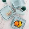 imageGibson Home Soho Grayson Square Melamine Dinnerware Set Service for Four 16pc Mint
