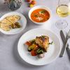 imageGibson Home Ultra 18 Piece Break and Chip Resistant Dinnerware Plates and Bowls Set Round Service for 6 Opal Glass WhiteOpal Glass  Round