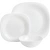 imageGibson Home Ultra 18 Piece Break and Chip Resistant Dinnerware Plates and Bowls Set Round Service for 6 Opal Glass WhiteOpal Glass  Square