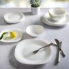 imageGibson Home Ultra 18 Piece Break and Chip Resistant Dinnerware Plates and Bowls Set Round Service for 6 Opal Glass WhiteOpal Glass  Square
