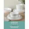 imageGibson Home Ultra 18 Piece Break and Chip Resistant Dinnerware Plates and Bowls Set Round Service for 6 Opal Glass WhiteWhite Modern Opal